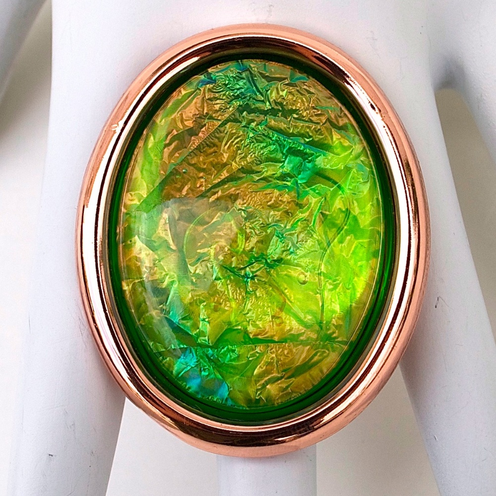 GASOLINE GLAMOUR NEON LIME ACRYLIC RING